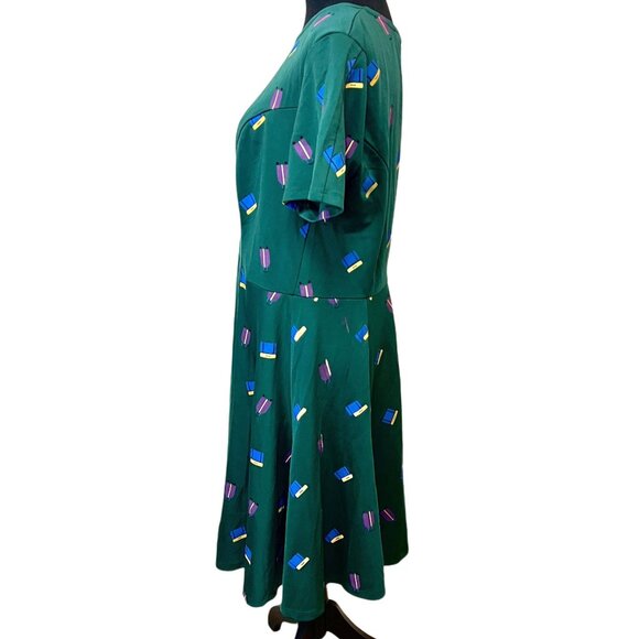 Unique Vintage Gwynnie Bee Luggage Midi Dress A-Line Short Sleeve Flare Classic - Picture 4 of 8